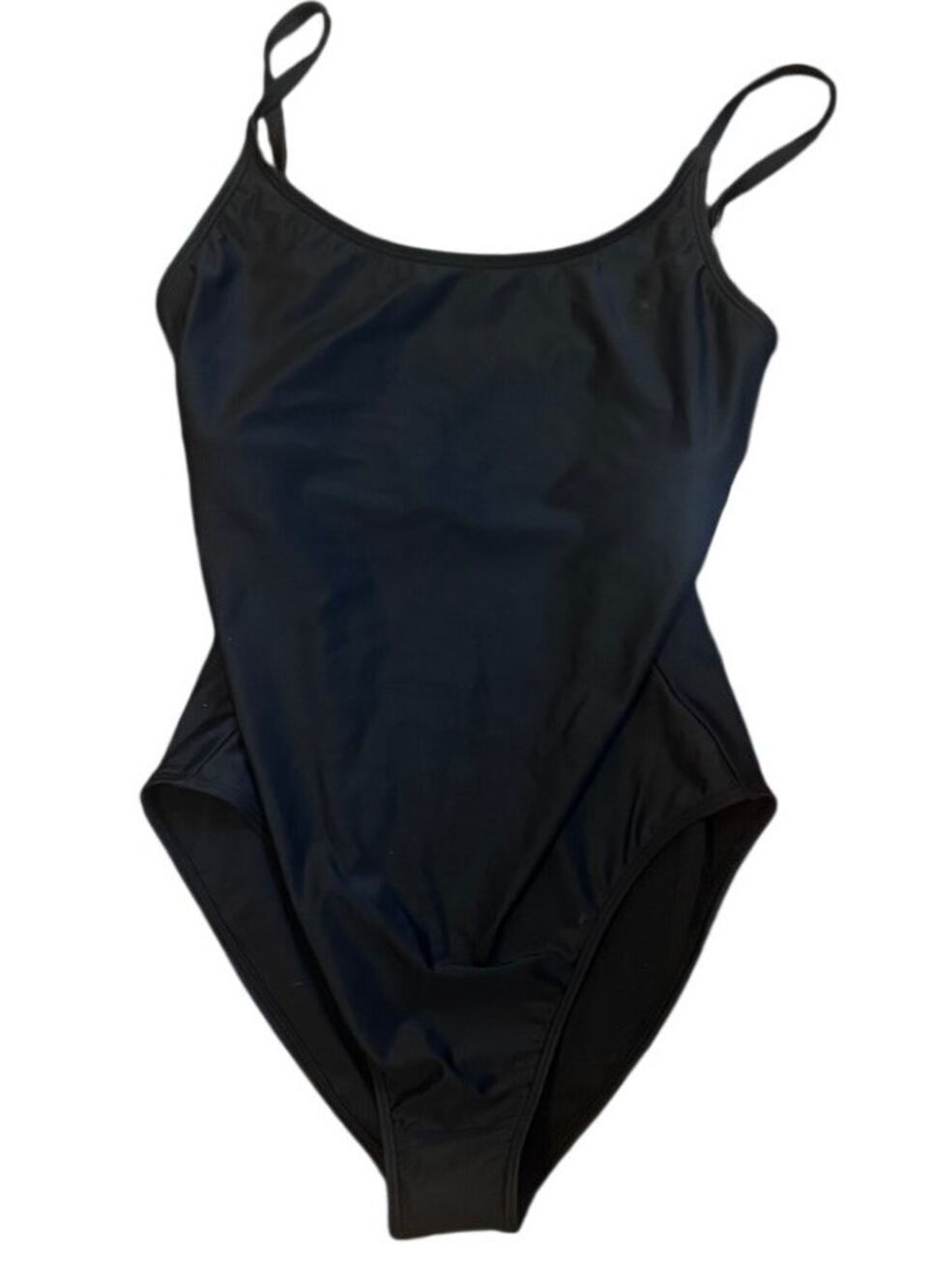 Quince Italian Cami One-Piece Swimsuit, Black, Size XL Minimalist Quiet Luxury